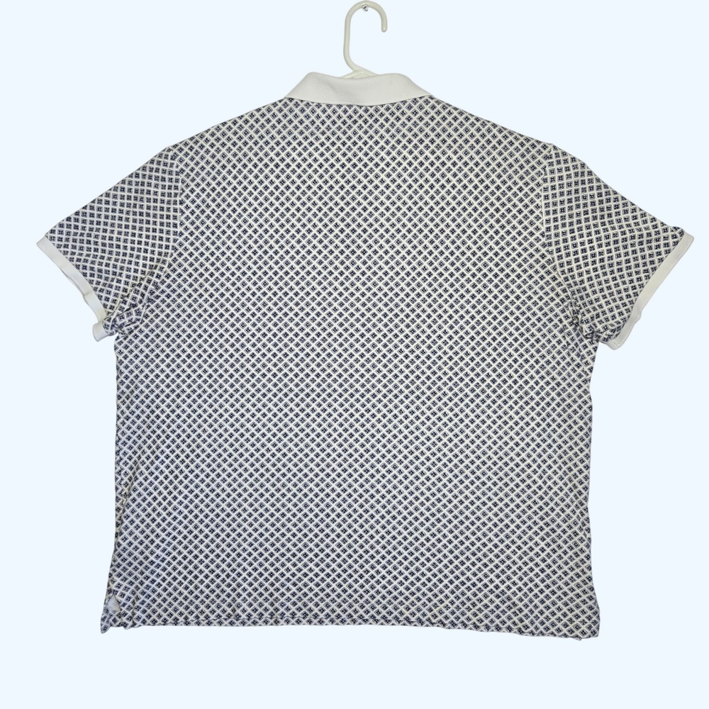 Polo by Ralph Lauren White & Navy Geometric Print Polo Shirt - Picture 4 of 6